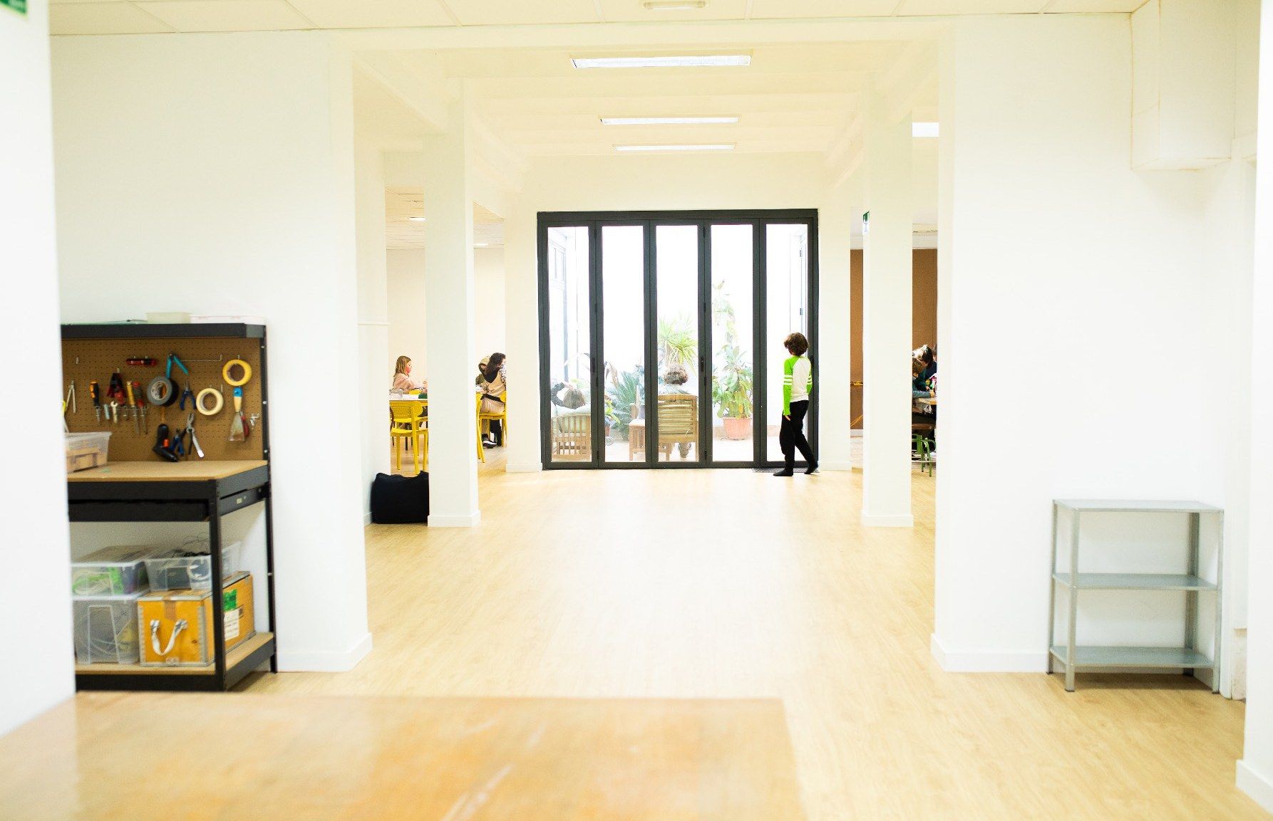 The Lab’s bright entrance, with glass doors